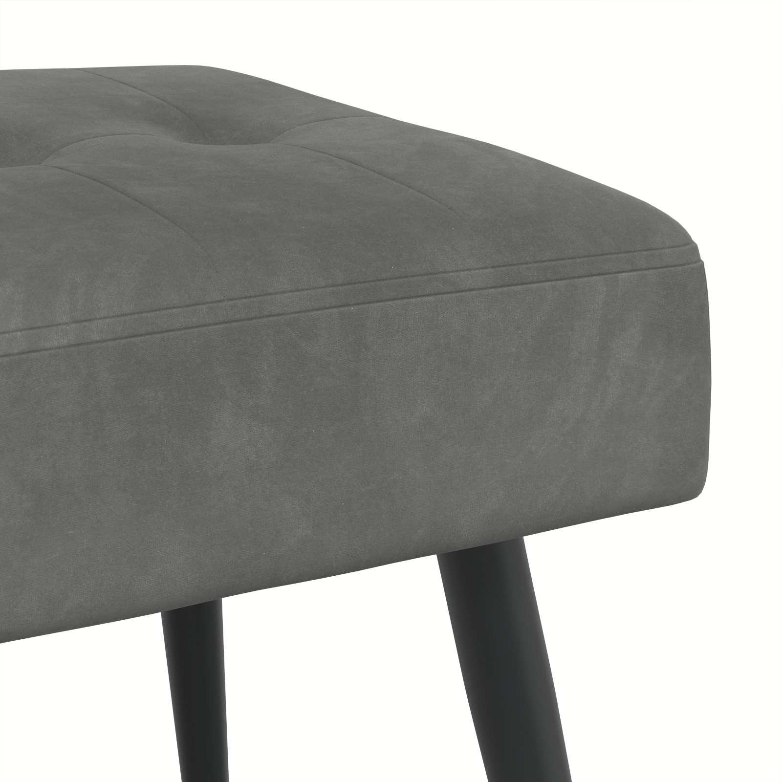 Bænk med knap tufting Mørkegrå 80 x 40 x 46 cm Velour