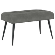 Bænk med knap tufting Mørkegrå 80 x 40 x 46 cm Velour