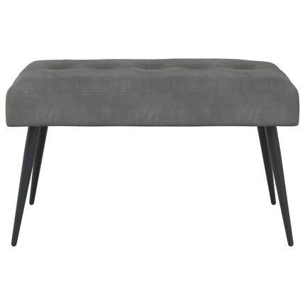 Bænk med knap tufting Mørkegrå 80 x 40 x 46 cm Fløjl