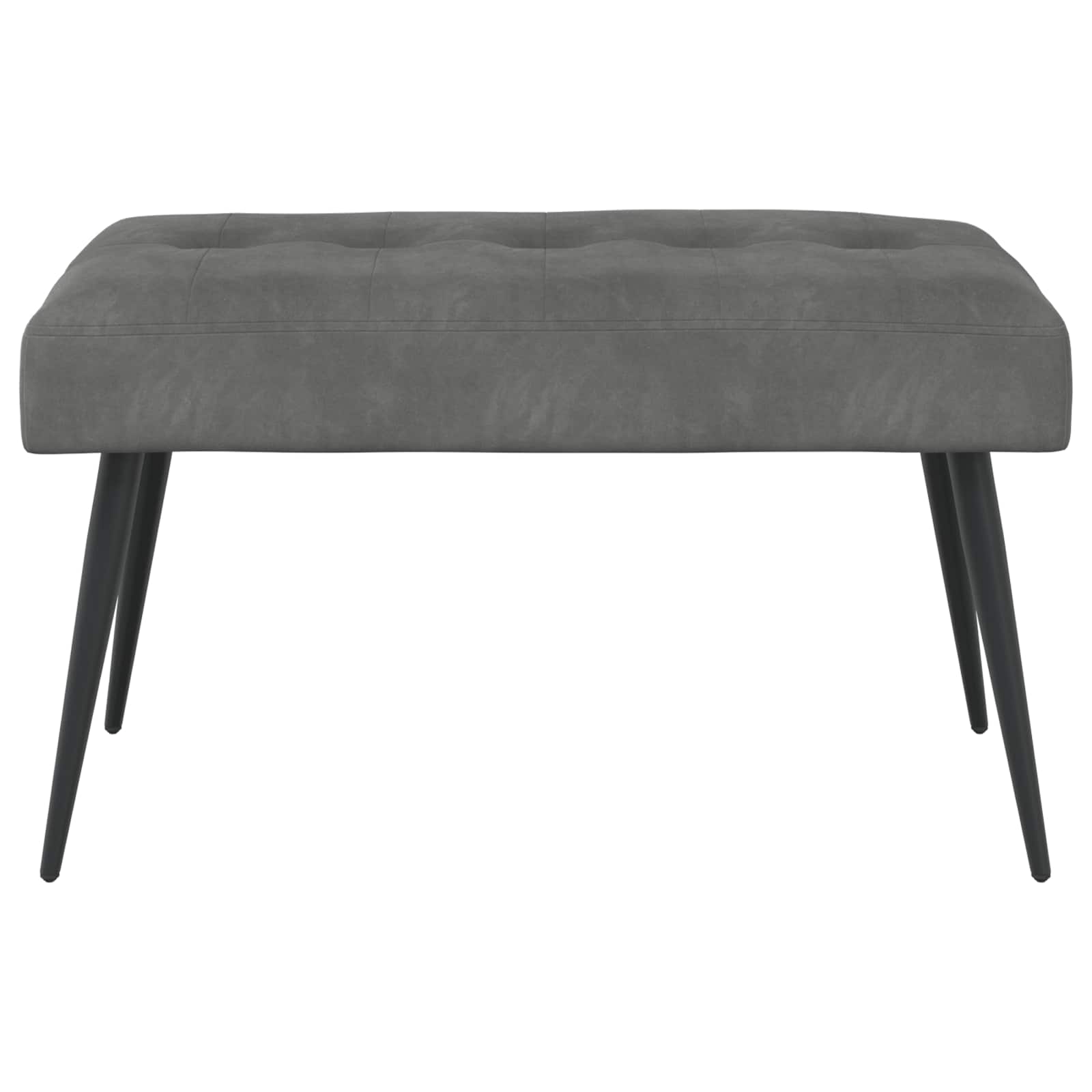 Bænk med knap tufting Mørkegrå 80 x 40 x 46 cm Velour