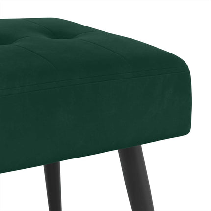 Bænk med knap tufting Mørkegrøn 80 x 40 x 46 cm Fløjl