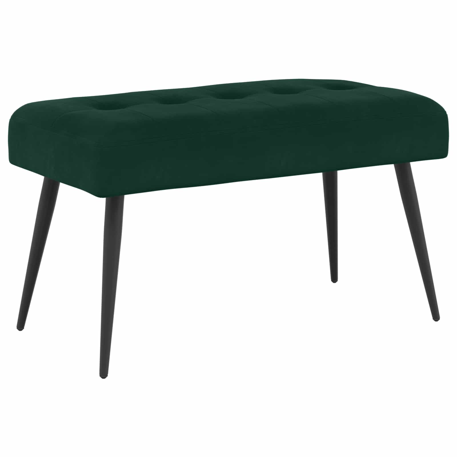 Bænk med knap tufting Mørkegrøn 80 x 40 x 46 cm Velour