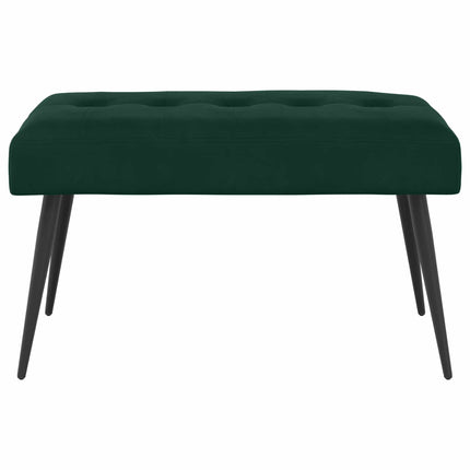 Bænk med knap tufting Mørkegrøn 80 x 40 x 46 cm Fløjl