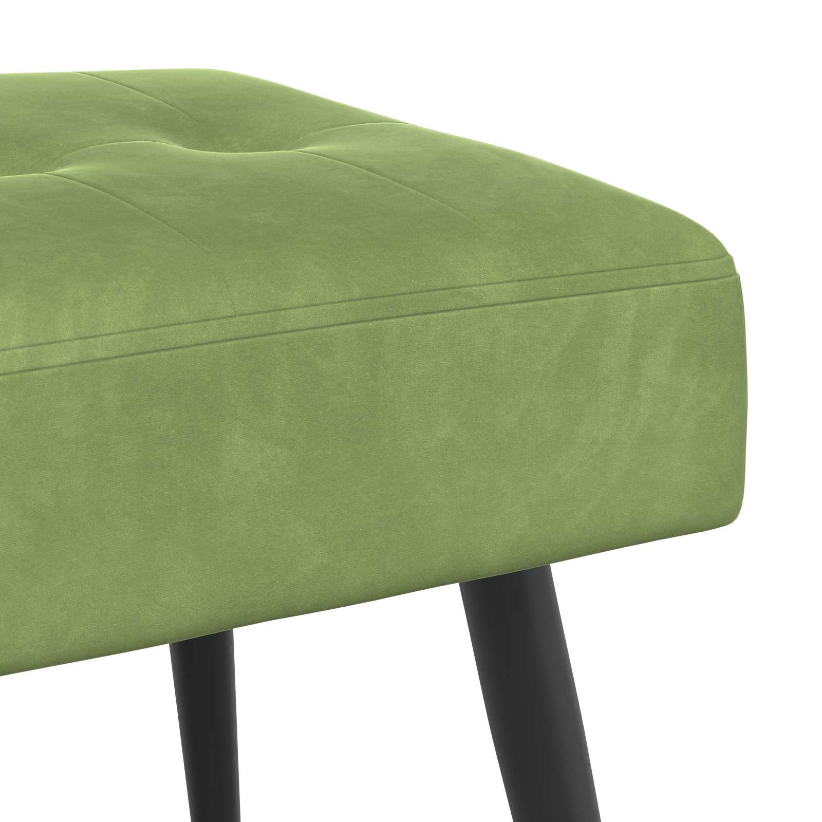 Bænk med knap tufting Lys grøn 80 x 40 x 46 cm Velour