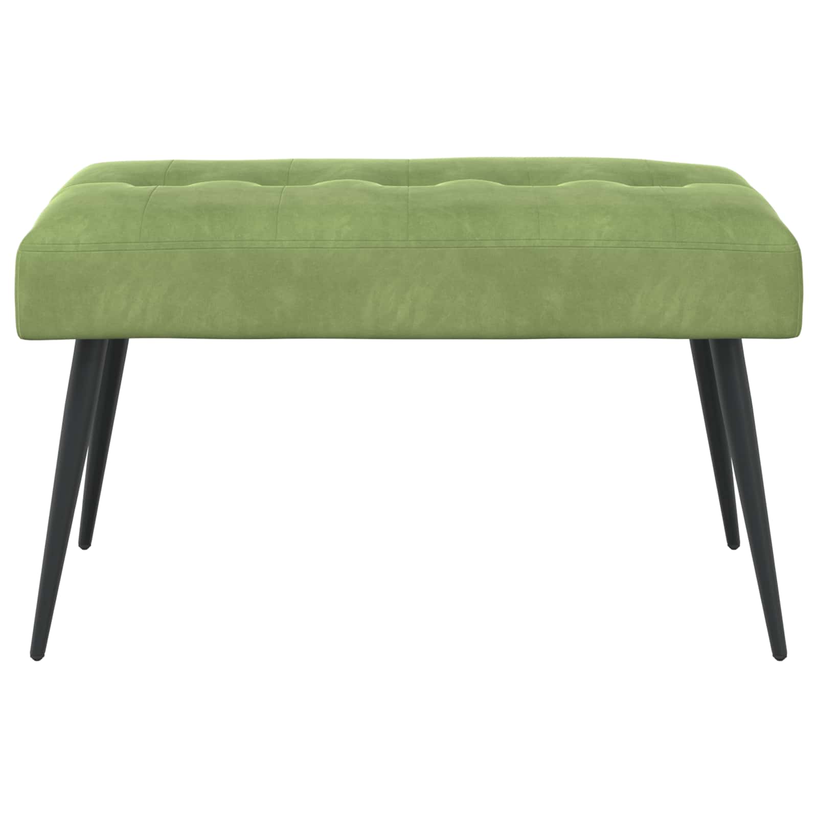 Bænk med knap tufting Lys grøn 80 x 40 x 46 cm Velour