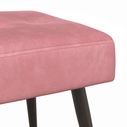 Bænk med knap tufting Lyserød 80 x 40 x 46 cm Fløjl