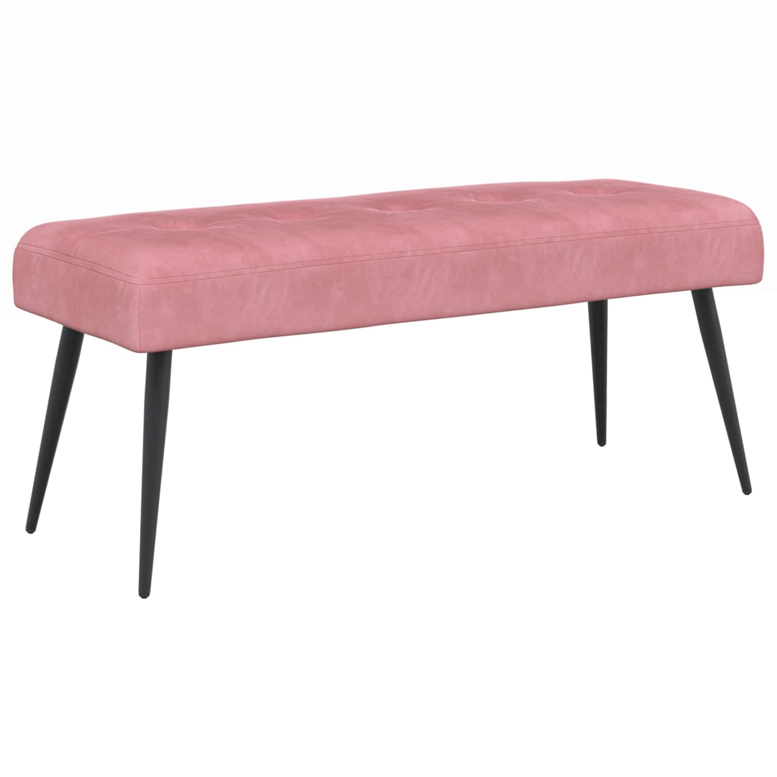 Bænk med knap tufting Lyserød 80 x 40 x 46 cm Velour