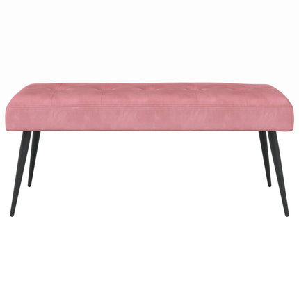Bænk med knap tufting Lyserød 80 x 40 x 46 cm Fløjl