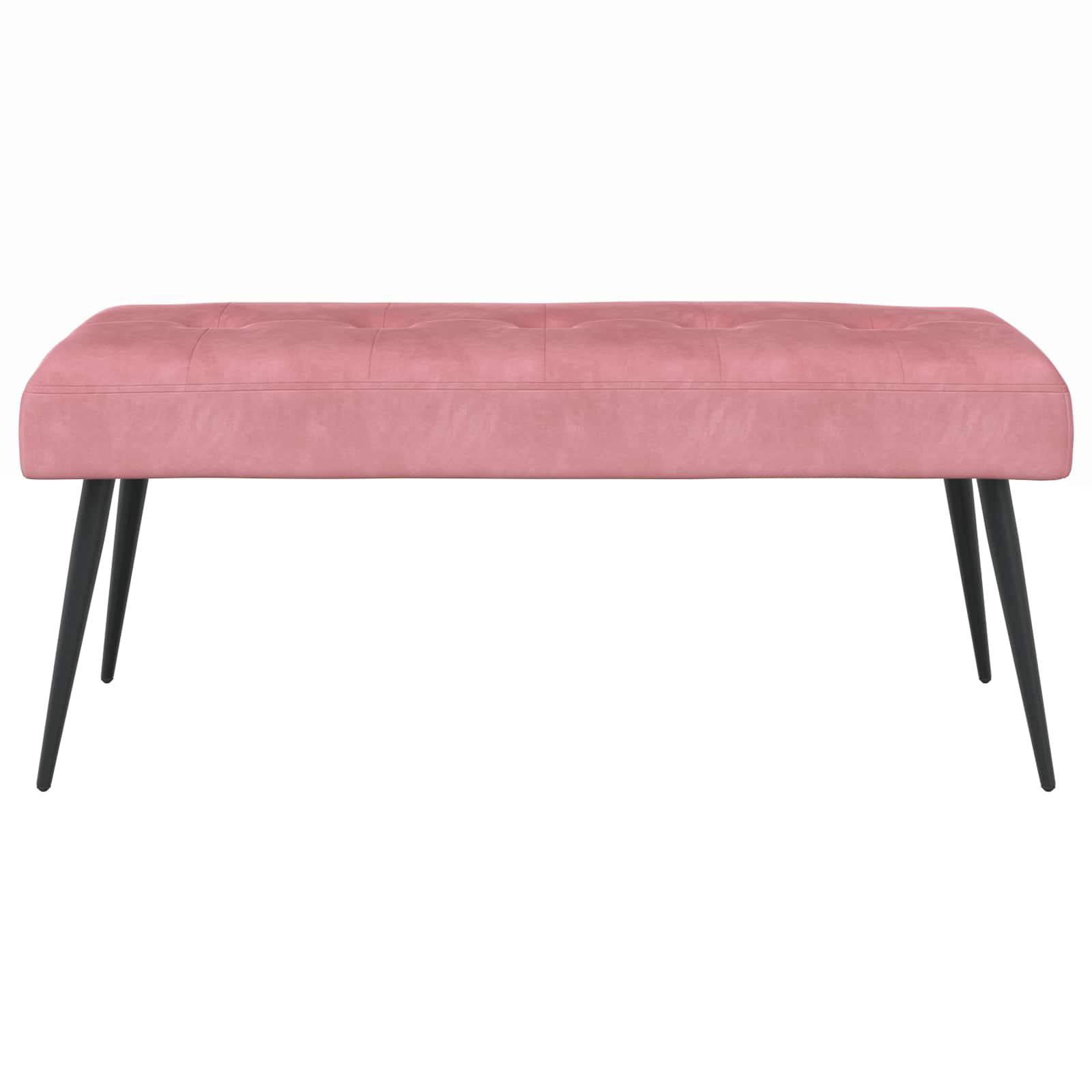 Bænk med knap tufting Lyserød 80 x 40 x 46 cm Velour