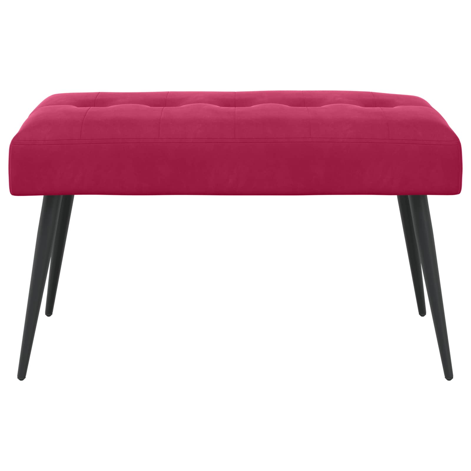 Bænk med knap tufting Vinrød 80 x 40 x 46 cm Velour