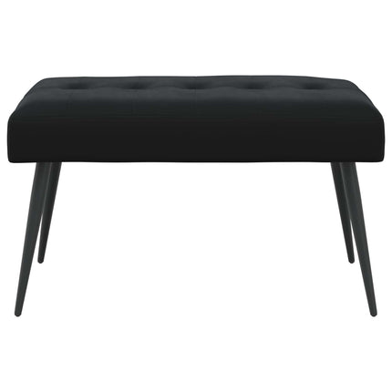 Bænk med knap tufting Sort 80 x 40 x 46 cm Fløjl
