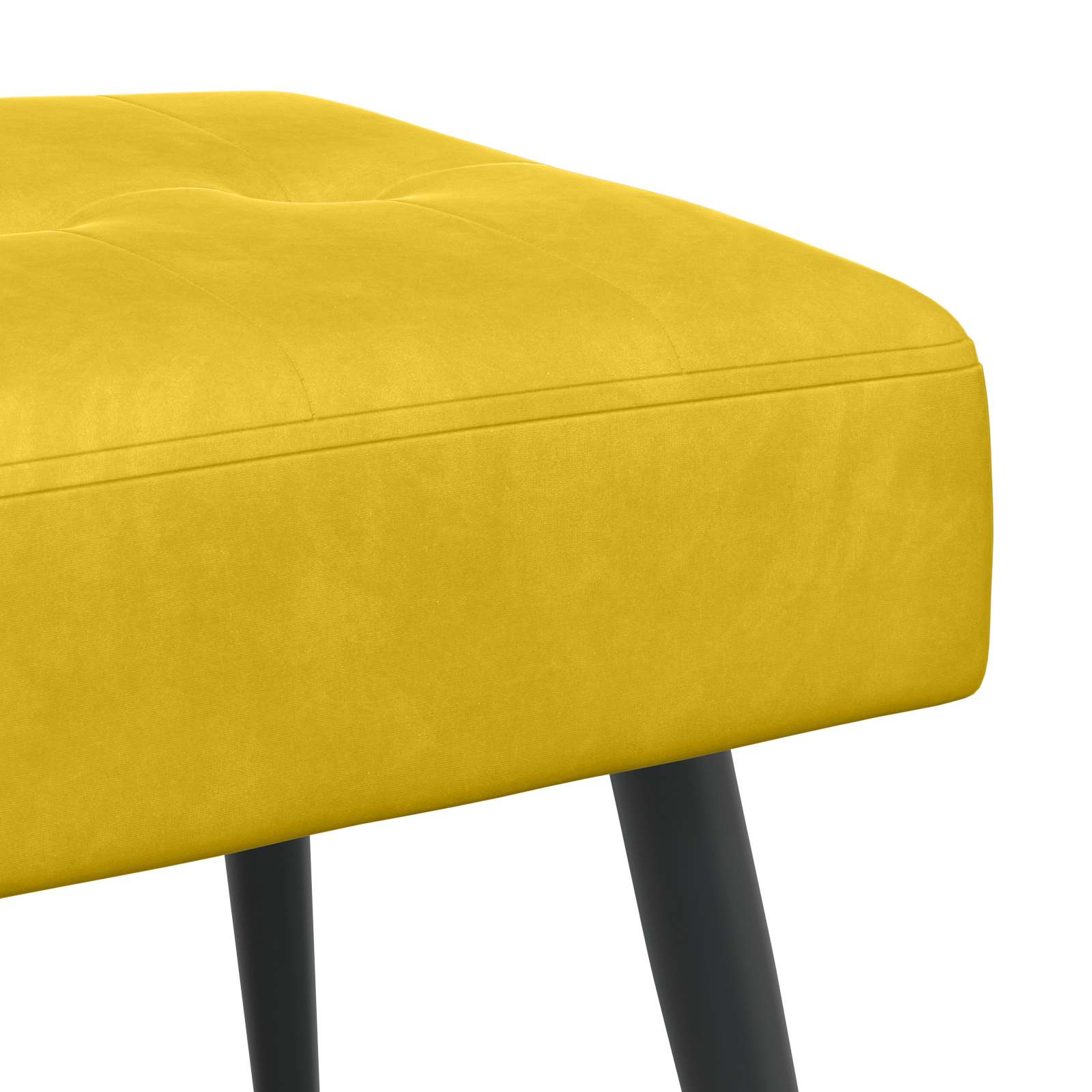 Bænk med knap tufting Gul 80 x 40 x 46 cm Velour