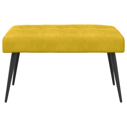 Bænk med knap tufting Gul 80 x 40 x 46 cm Fløjl