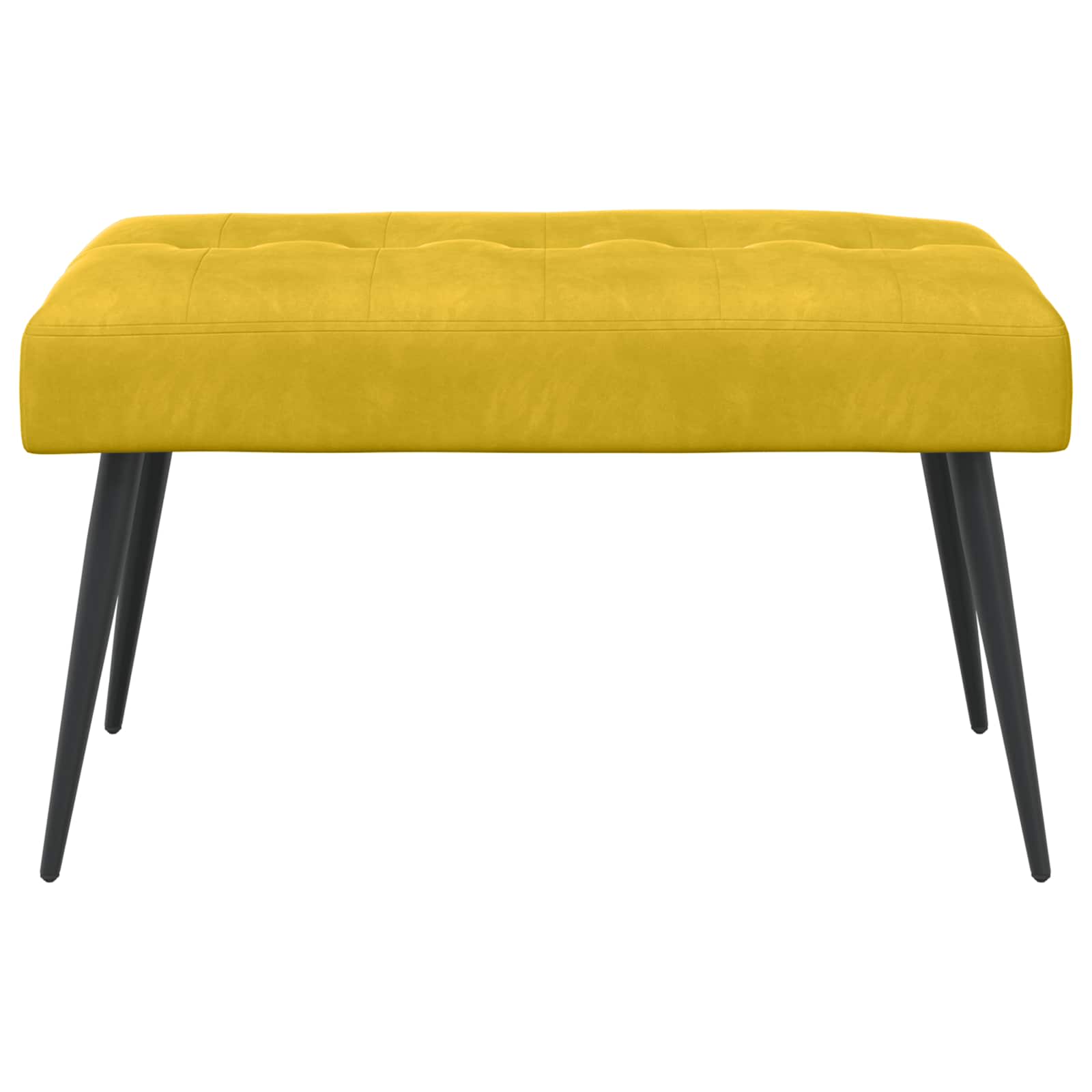 Bænk med knap tufting Gul 80 x 40 x 46 cm Velour
