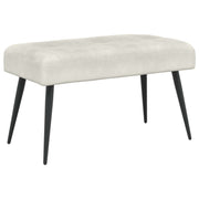Bænk med knap tufting Cremefarvet 80 x 40 x 46 cm Velour