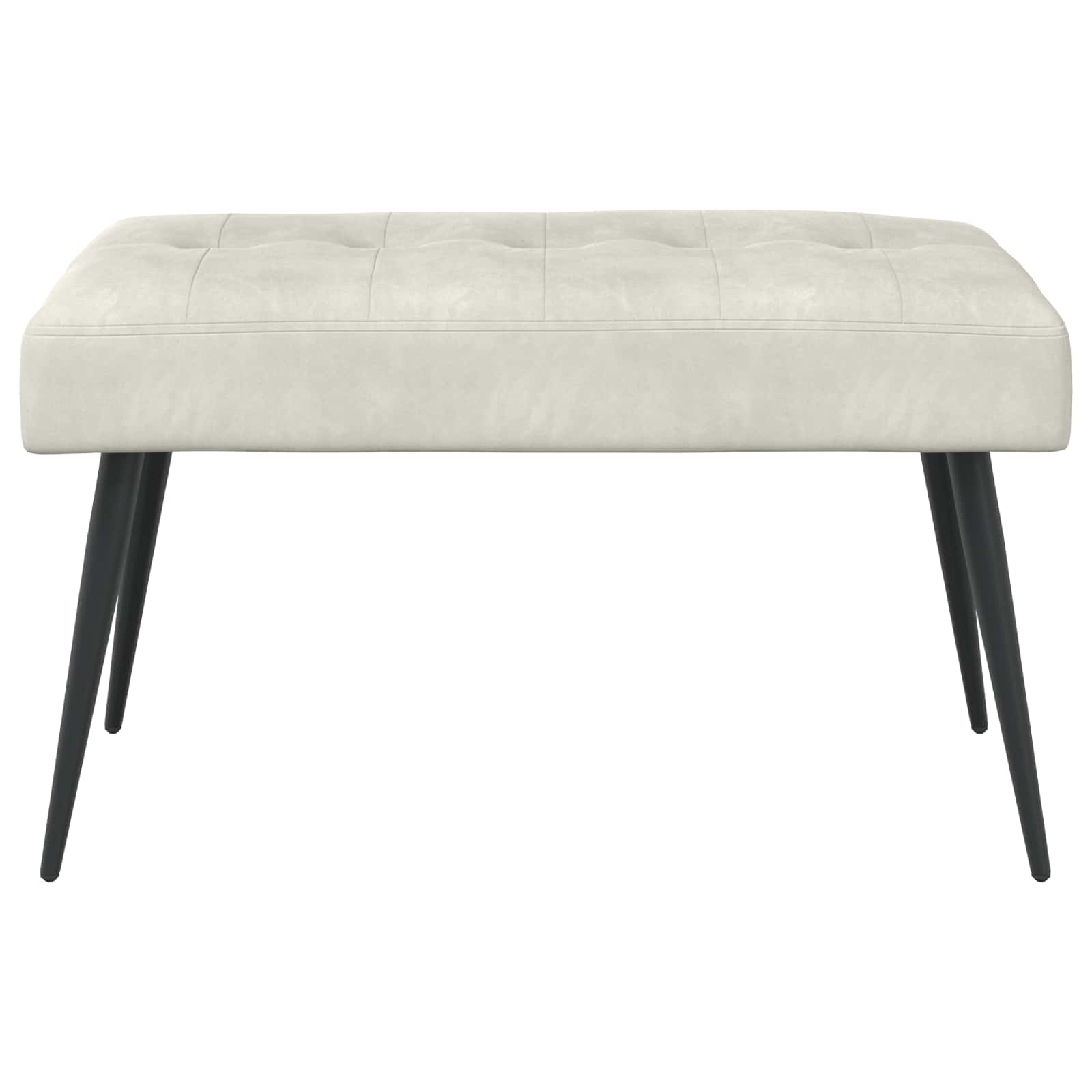 Bænk med knap tufting Cremefarvet 80 x 40 x 46 cm Velour