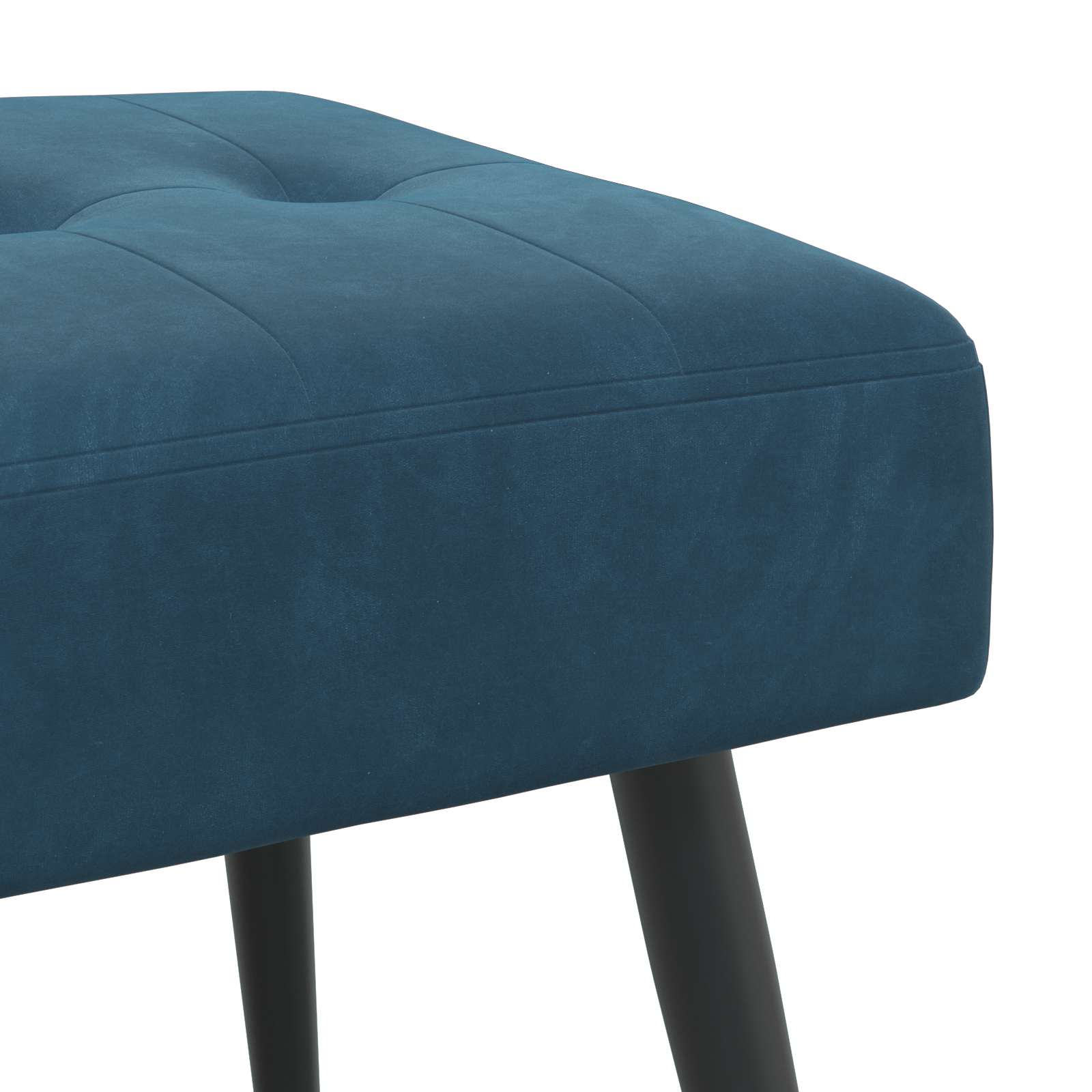 Bænk med knap tufting Blå 80 x 40 x 46 cm Velour