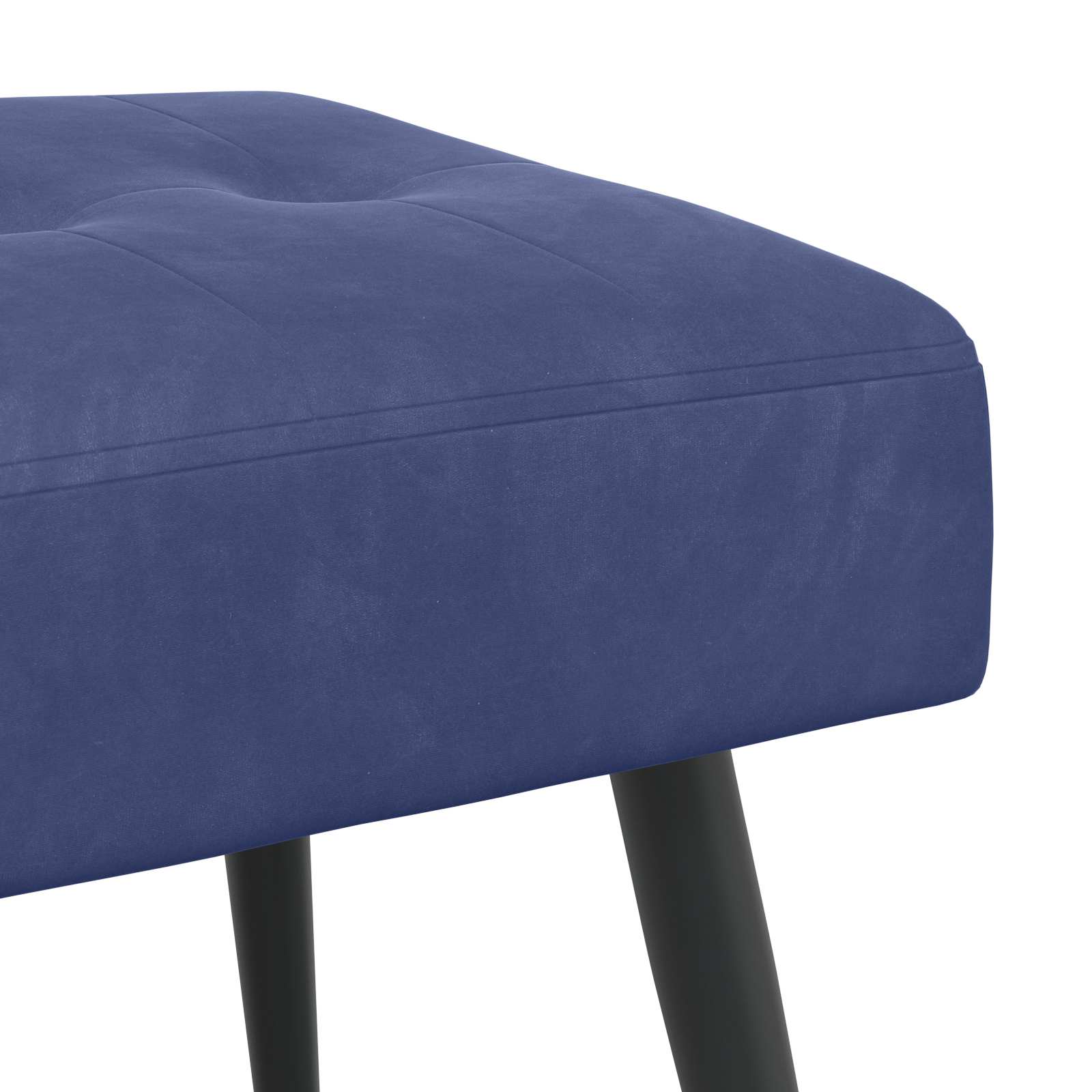 Bænk med knap tufting Politi blå 80 x 40 x 46 cm Velour