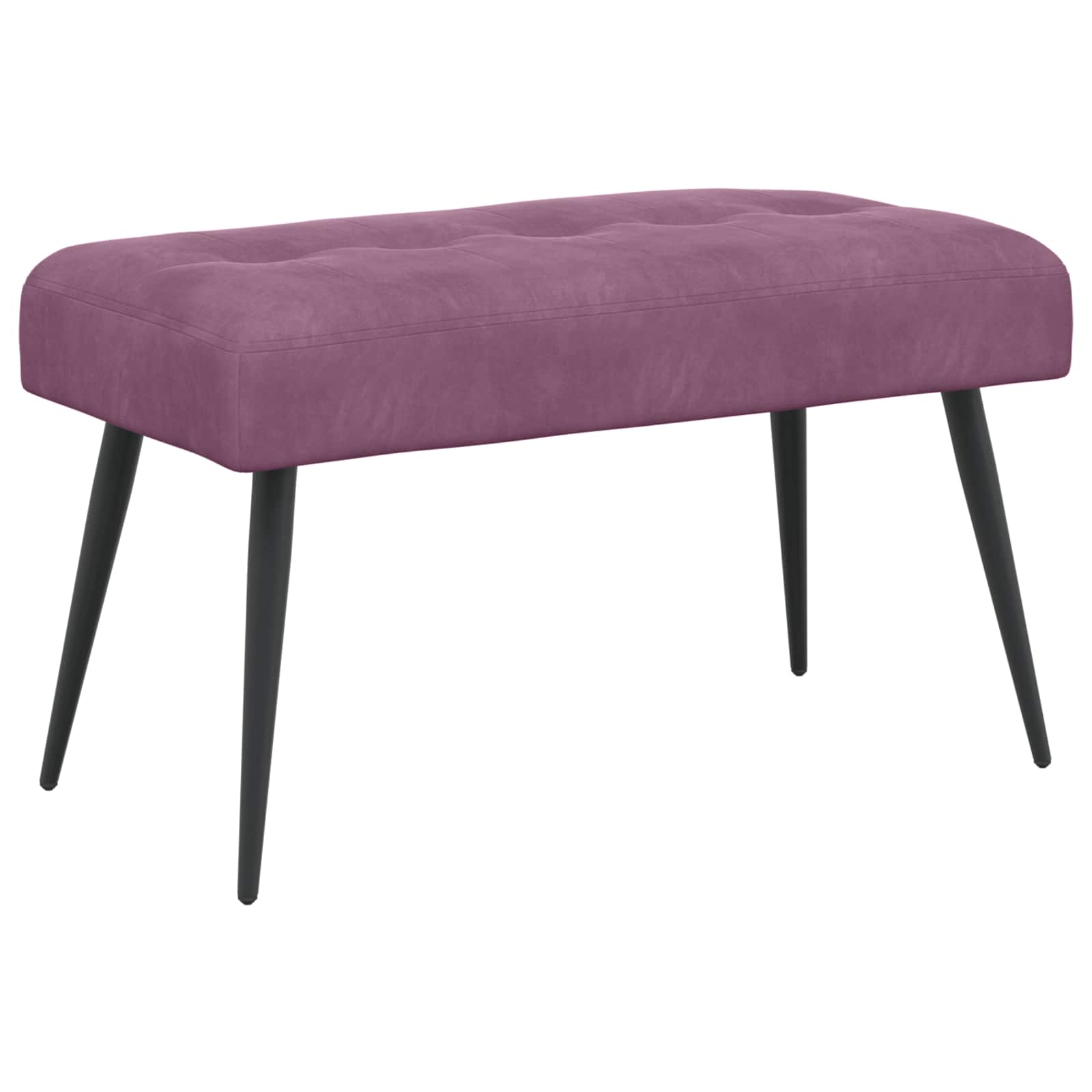 Bænk med knap tufting Lilla 80 x 40 x 46 cm Velour