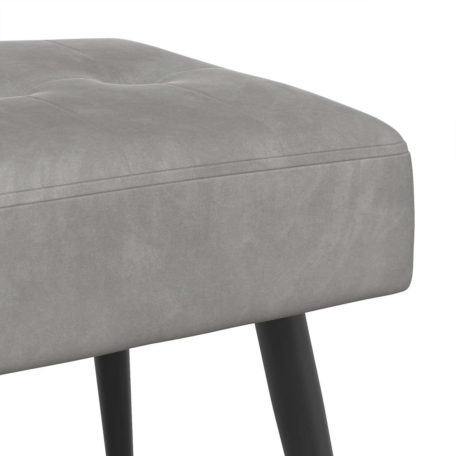 Bænk med knap tufting Lysegrå 110 x 40 x 46 cm Velour