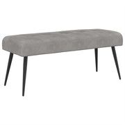 Bænk med knap tufting Lysegrå 110 x 40 x 46 cm Velour