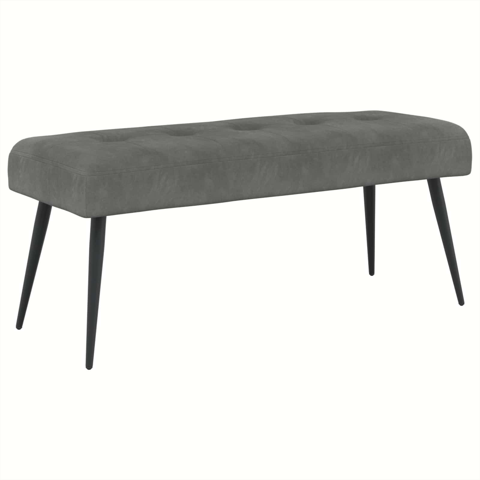 Bænk med knap tufting Mørkegrå 110 x 40 x 46 cm Velour