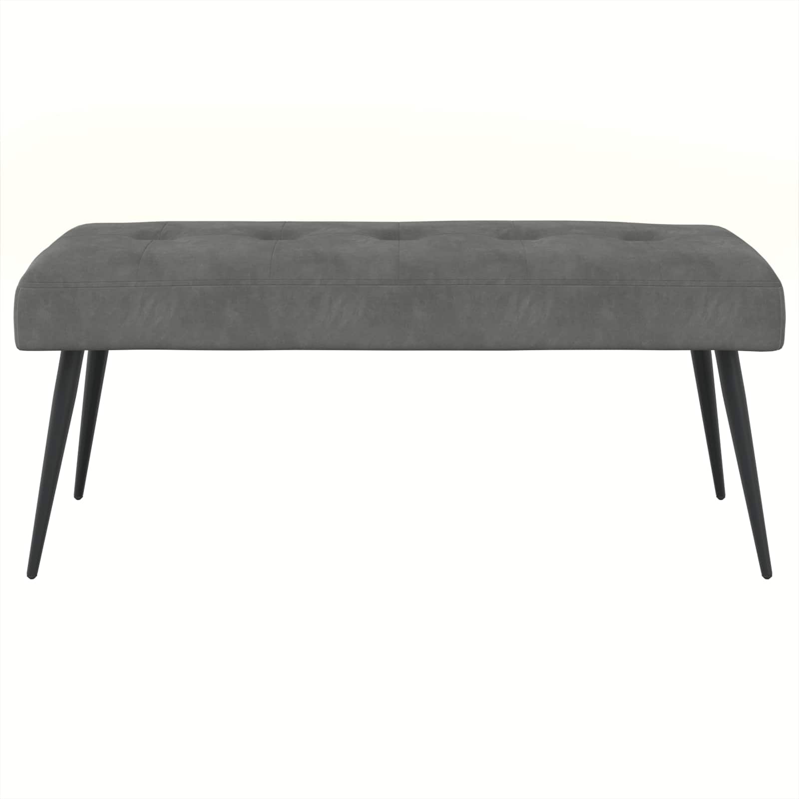 Bænk med knap tufting Mørkegrå 110 x 40 x 46 cm Velour