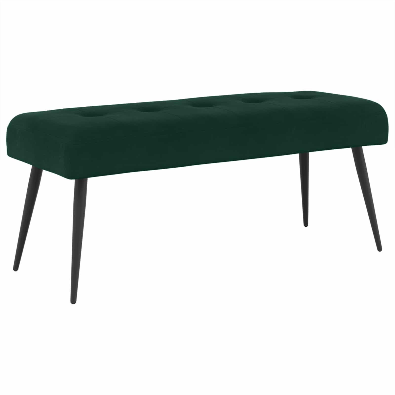 Bænk med knap tufting Mørkegrøn 110 x 40 x 46 cm Velour