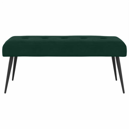Bænk med knap tufting Mørkegrøn 110 x 40 x 46 cm Fløjl