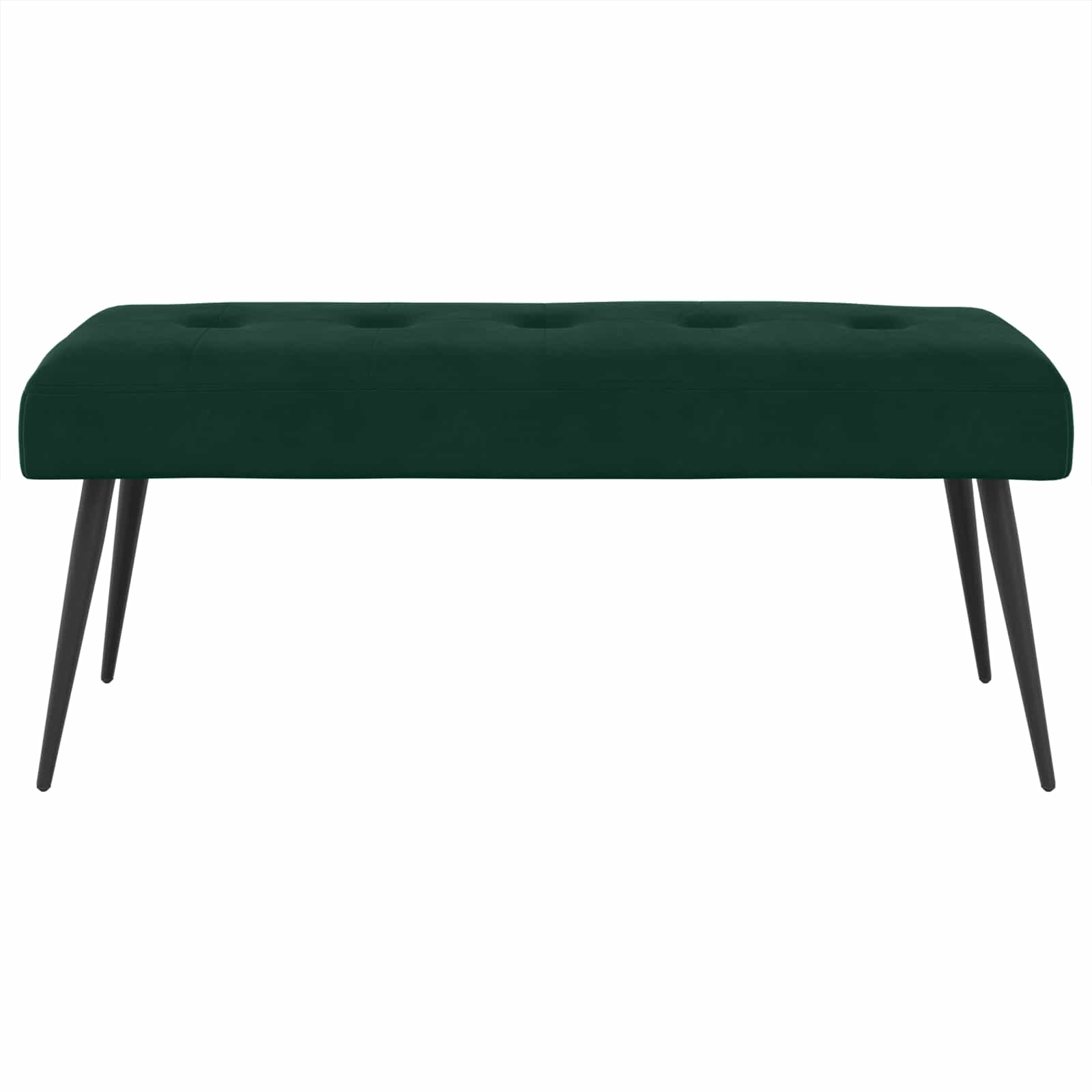 Bænk med knap tufting Mørkegrøn 110 x 40 x 46 cm Velour
