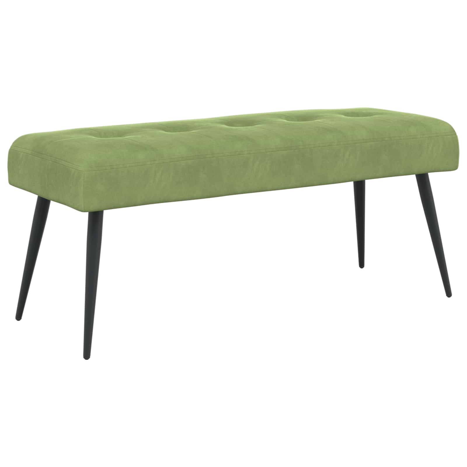 Bænk med knap tufting Lys grøn 110 x 40 x 46 cm Velour