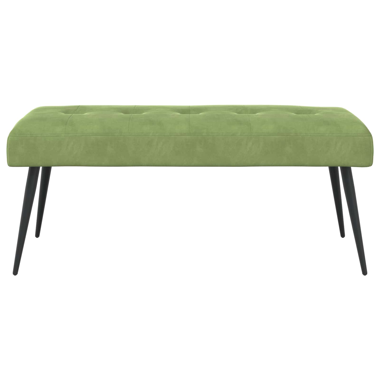 Bænk med knap tufting Lys grøn 110 x 40 x 46 cm Velour