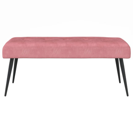 Bænk med knap tufting Lyserød 110 x 40 x 46 cm Fløjl