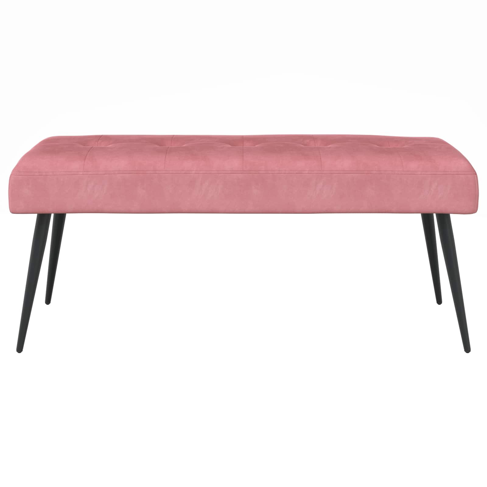 Bænk med knap tufting Lyserød 110 x 40 x 46 cm Velour