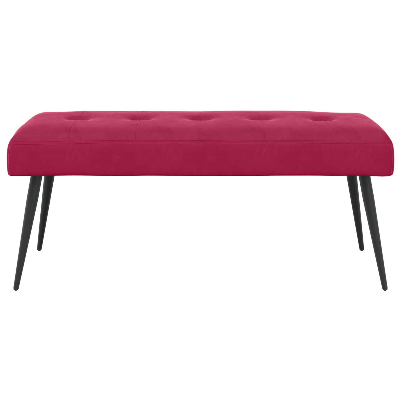 Bænk med knap tufting Vinrød 110 x 40 x 46 cm Velour