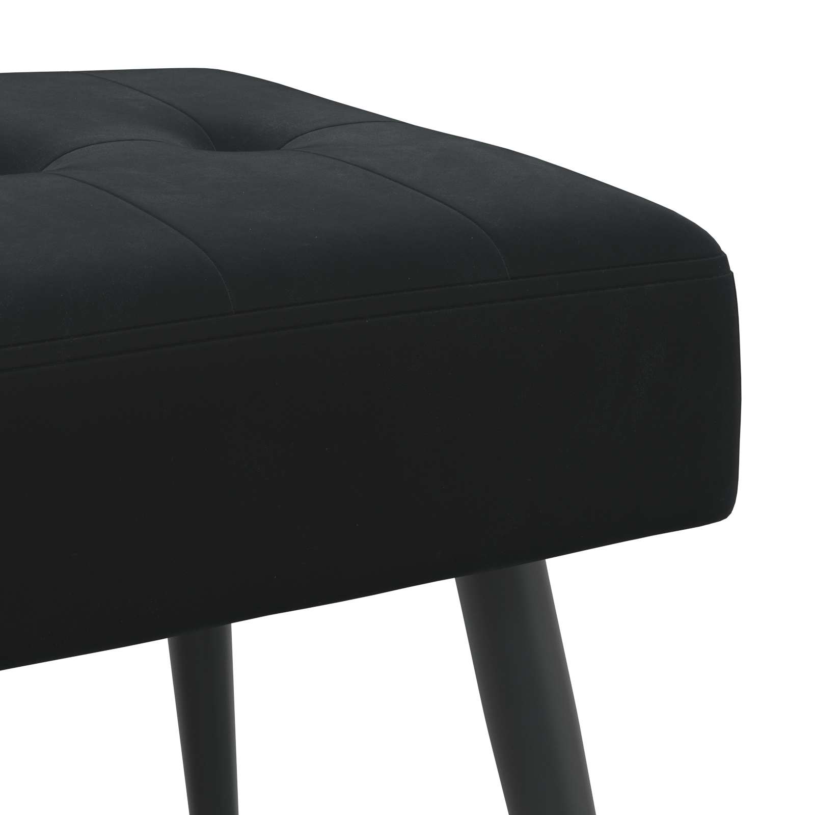 Bænk med knap tufting Sort 110 x 40 x 46 cm Velour