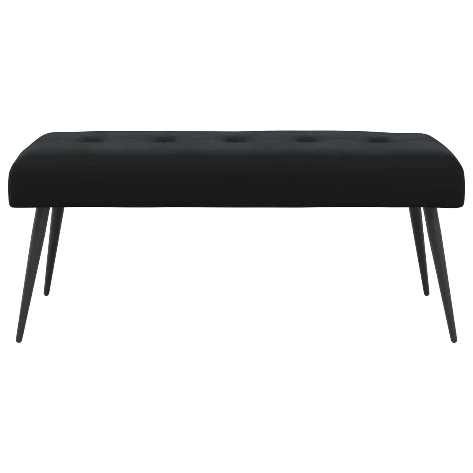 Bænk med knap tufting Sort 110 x 40 x 46 cm Velour