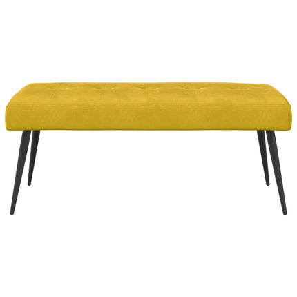 Bænk med knap tufting Gul 110 x 40 x 46 cm Fløjl