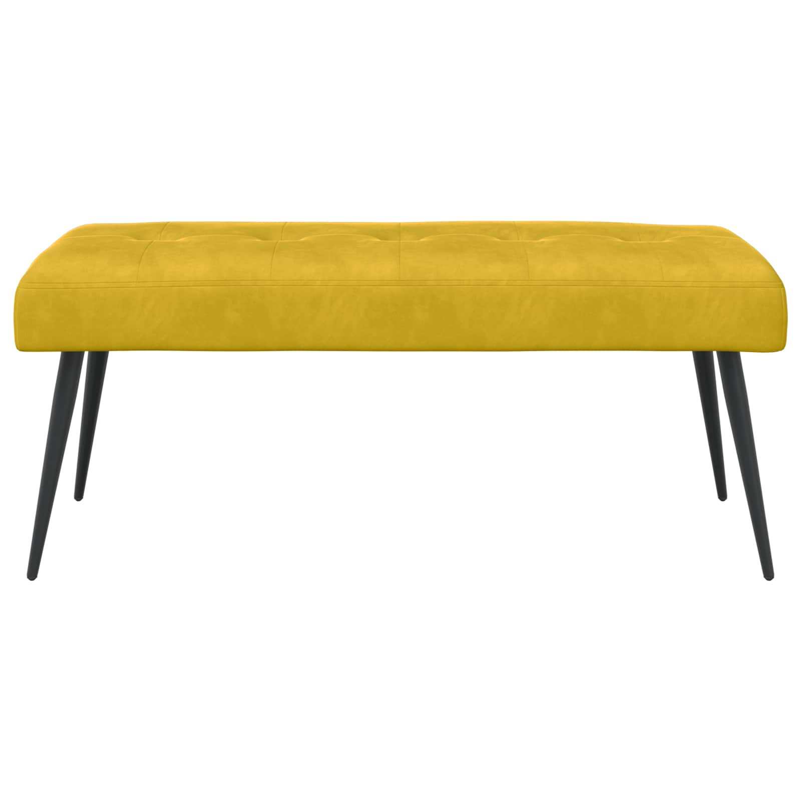 Bænk med knap tufting Gul 110 x 40 x 46 cm Velour