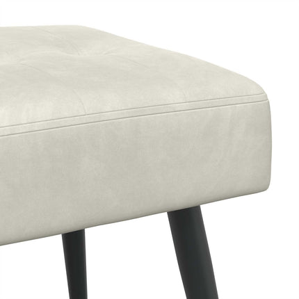Bænk med knap tufting Cremefarvet 110 x 40 x 46 cm Fløjl