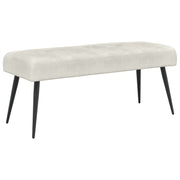 Bænk med knap tufting Cremefarvet 110 x 40 x 46 cm Velour