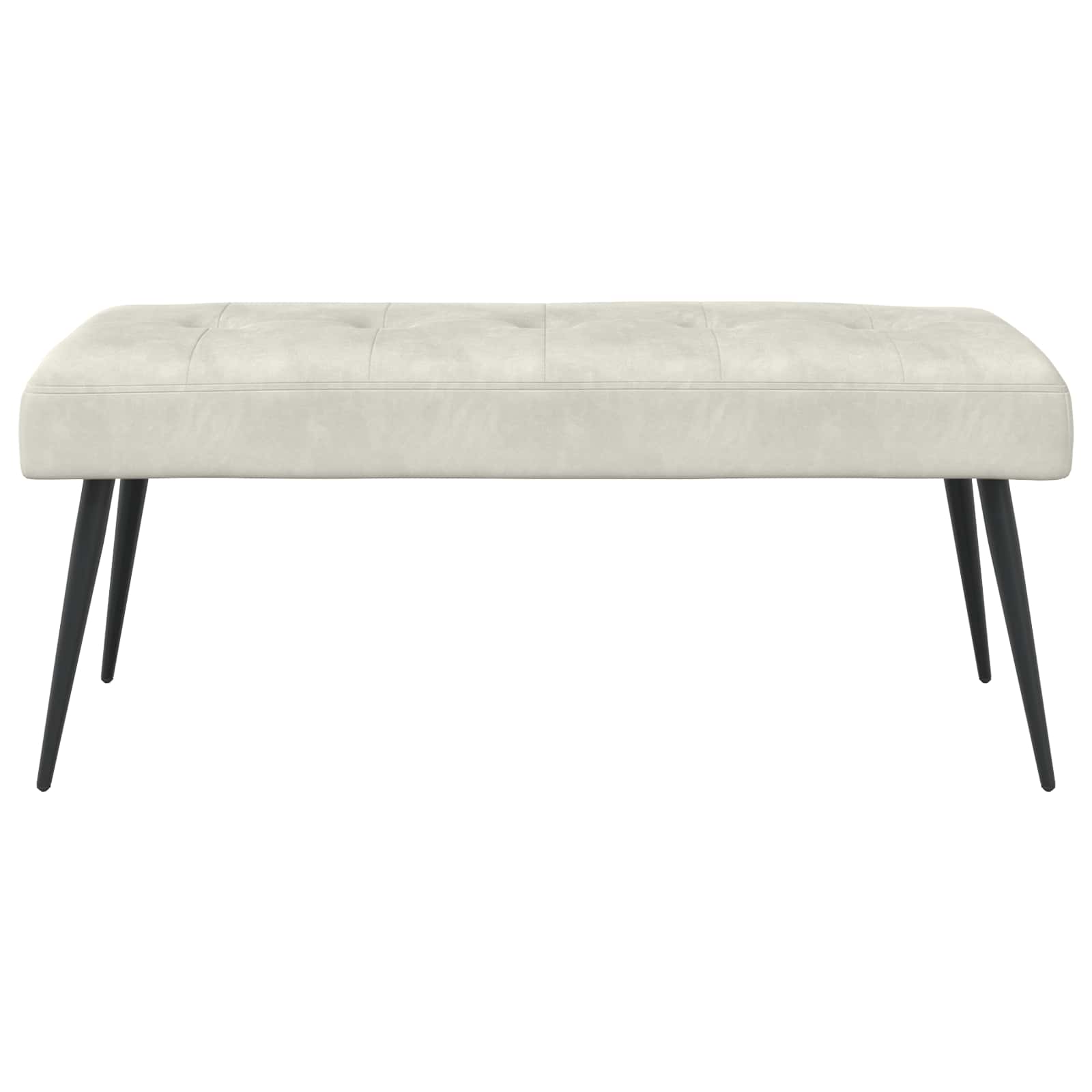 Bænk med knap tufting Cremefarvet 110 x 40 x 46 cm Velour