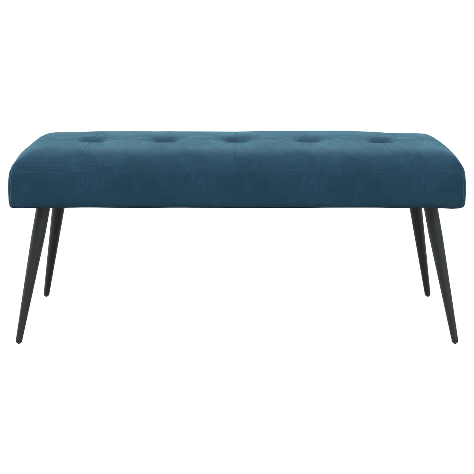 Bænk med knap tufting Blå 110 x 40 x 46 cm Velour
