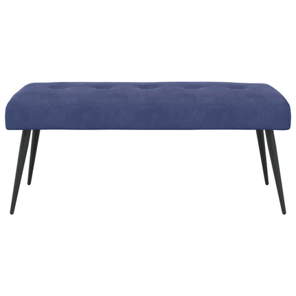 Bænk med knap tufting Politi blå 110 x 40 x 46 cm Fløjl