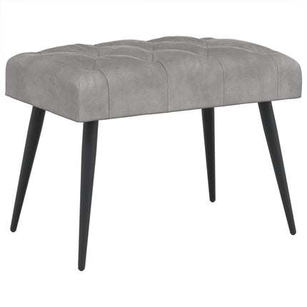 Bænk med knap tufting Lysegrå 60 x 40 x 45 cm Fløjl