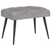 Bænk med knap tufting Lysegrå 60 x 40 x 45 cm Fløjl