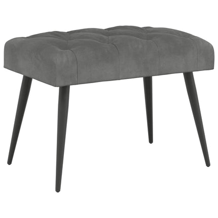 Bænk med knap tufting Mørkegrå 60 x 40 x 45 cm Fløjl