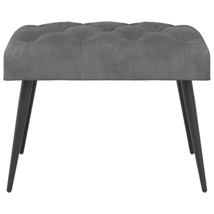 Bænk med knap tufting Mørkegrå 60 x 40 x 45 cm Fløjl