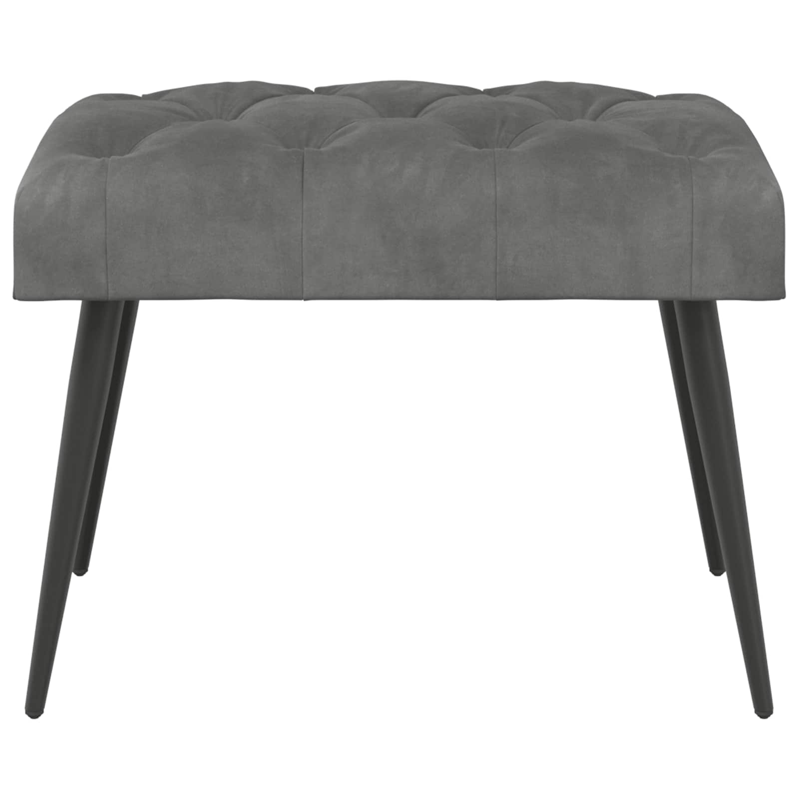 Bænk med knap tufting Mørkegrå 60 x 40 x 45 cm Fløjl