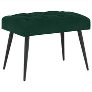 Bænk med knap tufting Mørkegrøn 60 x 40 x 45 cm Fløjl
